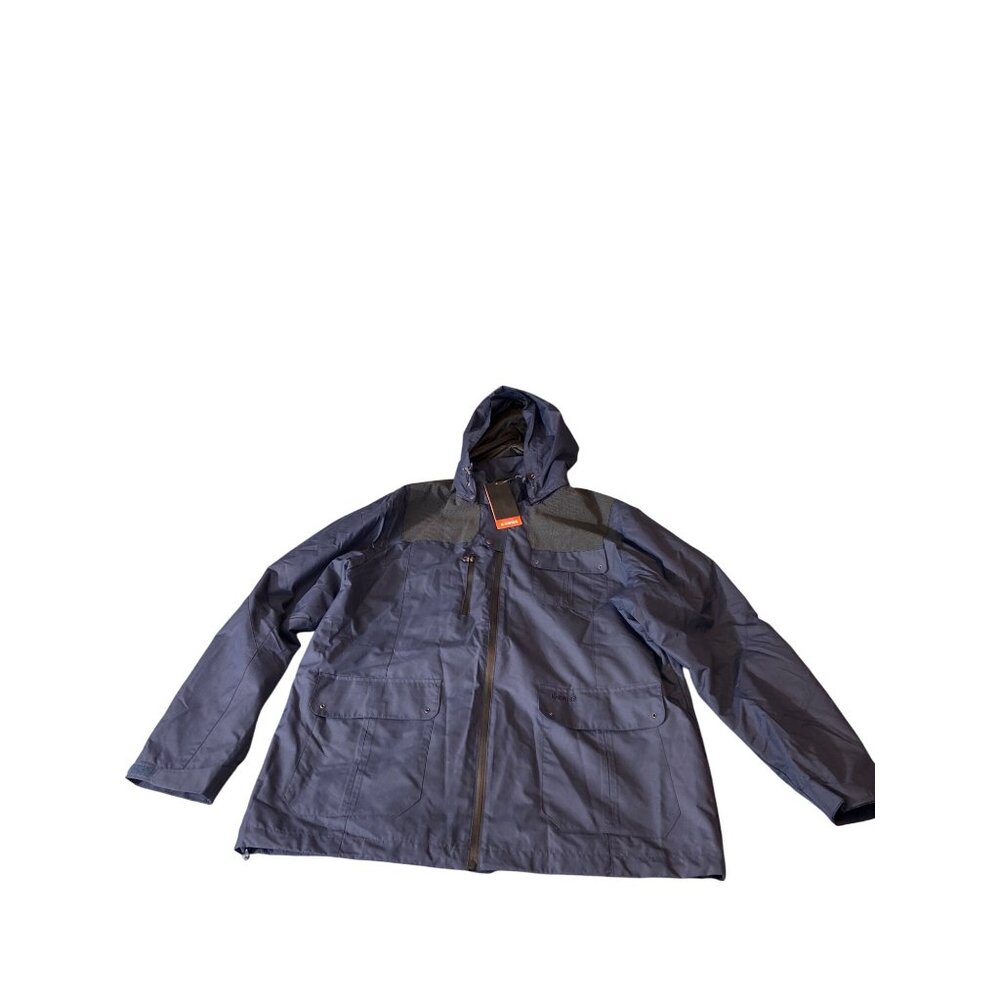 New K-Swiss Men Navy Hooded Jacket XXL Multiple Pockets Zipper Closure Outerwear